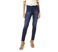 HUE Legging en Denim réversible avec Taille Haute pour Femme, Style délavé Bleu foncé et Noir, M