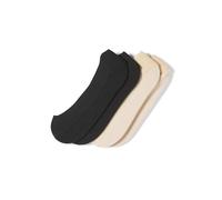 HUE Lot de 2 paires de chaussettes rembourrées à talon pour femme, assortiment : crème/noir, taille unique