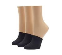 HUE Women's Cotton Toe Topper, 3 Pack