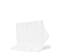 HUE Chaussettes Mini Crew, Blanc-Lot de 6 Paires, Taille Unique Femme