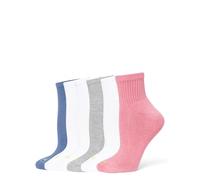 HUE Chaussettes Mini Crew décontractées, Wild Rose-Lot de 6 Paires, Taille Unique Femme