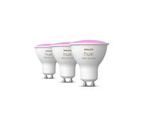 Philips Hue White and Color Ambiance Ampoule LED connectée Pack de 3, culot GU10, 350 lumens (équivalent 50W). Compatible Bluetooth. Fonctionne avec Alexa, Google Assistant et Apple HomeKit