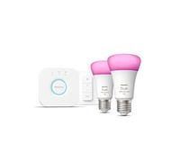 Philips Hue White and Color ambiance Kit de démarrage : 2 ampoules connectées E27 (1100) + variateur