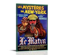 HUEAEHAHE Poster décoratif sur toile Les Mysteres Des New York de 1914 - Impression sur toile - Décoration murale - 40 x 60 cm - Style cadre