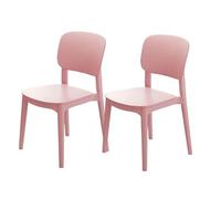 Hueborne Chaise de Salle à Manger en Plastique épais - Tabouret à Dossier Minimaliste Moderne, Chaise de Table Nordique for la Maison, Confortable for Une Assise prolongée(Pink)
