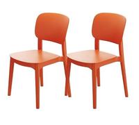 Hueborne Chaise de Salle à Manger en Plastique épais - Tabouret à Dossier Minimaliste Moderne, Chaise de Table Nordique for la Maison, Confortable for Une Assise prolongée(Orange)