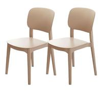 Hueborne Chaise de Salle à Manger en Plastique épais - Tabouret à Dossier Minimaliste Moderne, Chaise de Table Nordique for la Maison, Confortable for Une Assise prolongée(Milk Coffee)