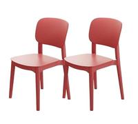 Hueborne Chaise de Salle à Manger en Plastique épais - Tabouret à Dossier Minimaliste Moderne, Chaise de Table Nordique for la Maison, Confortable for Une Assise prolongée(Red)