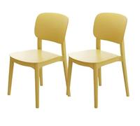 Hueborne Chaise de Salle à Manger en Plastique épais - Tabouret à Dossier Minimaliste Moderne, Chaise de Table Nordique for la Maison, Confortable for Une Assise prolongée(Lemon Yellow)