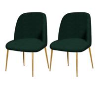 Hueborne Ensemble De 6 Housses De Chaises À Dossier Semi-Circulaire : Housses Extensibles en Jacquard, Style Moderne du Milieu du Siècle for Salle À Manger Et Salon(Green,2pcs)