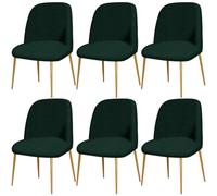 Hueborne Ensemble De 6 Housses De Chaises À Dossier Semi-Circulaire : Housses Extensibles en Jacquard, Style Moderne du Milieu du Siècle for Salle À Manger Et Salon(Green,6pcs)