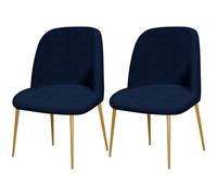 Hueborne Ensemble De 6 Housses De Chaises À Dossier Semi-Circulaire : Housses Extensibles en Jacquard, Style Moderne du Milieu du Siècle for Salle À Manger Et Salon(Navy,2pcs)