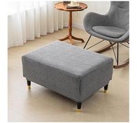 Hueborne Housse De Protection for Repose-Pieds en Jacquard Extensible, Tissu Épais À Carreaux Carrés avec Élastique en Bas, Housse De Protection Amovible Et Lavable for Salon(Gray)