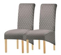 Hueborne Housse De Protection Imperméable for Chaise De Salle À Manger - Housse en Élasthanne Extra Extensible, Adaptée Aux Chaises À Dossier Haut, Sangles Durables Et Antidérapantes.(Tapue,2)