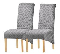 Hueborne Housse De Protection Imperméable for Chaise De Salle À Manger - Housse en Élasthanne Extra Extensible, Adaptée Aux Chaises À Dossier Haut, Sangles Durables Et Antidérapantes.(Light Gray,2)