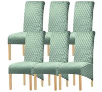 Hueborne Housse De Protection Imperméable for Chaise De Salle À Manger - Housse en Élasthanne Extra Extensible, Adaptée Aux Chaises À Dossier Haut, Sangles Durables Et Antidérapantes.(Fruit Green,6)