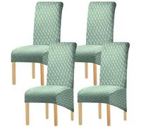 Hueborne Housse De Protection Imperméable for Chaise De Salle À Manger - Housse en Élasthanne Extra Extensible, Adaptée Aux Chaises À Dossier Haut, Sangles Durables Et Antidérapantes.(Fruit Green,4)