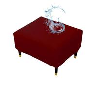 Hueborne Housse De Repose-Pieds Extensible en Cuir Synthétique Imperméable for Petits Et Grands Meubles(Wine Red,S)