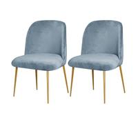 Hueborne Housses De Chaise Style Moderne du Milieu du Siècle (Lot De 6) - Housses De Chaise en Velours Extensible, Adaptées Aux Chaises À Dossier Arrondi, Décoration Intérieure(Gray Blue,2)