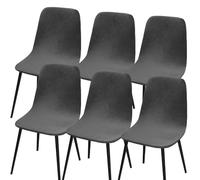 Hueborne Housses De Chaises Extensibles en Velours Housses De Chaises sans Accoudoirs De Style Moderne du Milieu du Siècle, Convenant Aux Salles À Manger, Cuisines, Bureaux Et Salons.(Gray,6)
