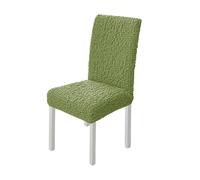 Hueborne Lot De 2 Housses De Chaise De Salle À Manger en Jacquard Extensible, Housses De Chaise Parson for Cuisine/Banquet, Amovibles Et Lavables (Blanc)(Avocado,1 Pack)