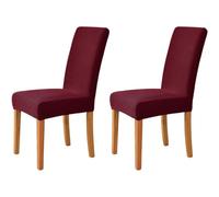 Hueborne Lot De 2 Housses De Chaise Extensibles Élégantes en Jacquard Lavables, Adaptées À La Décoration Intérieure, Au Salon Et Aux Lieux De Cérémonie.(Wine)