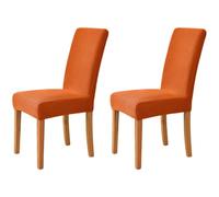 Hueborne Lot De 2 Housses De Chaise Extensibles Élégantes en Jacquard Lavables, Adaptées À La Décoration Intérieure, Au Salon Et Aux Lieux De Cérémonie.(Orange)