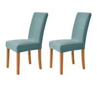 Hueborne Lot De 2 Housses De Chaise Extensibles Élégantes en Jacquard Lavables, Adaptées À La Décoration Intérieure, Au Salon Et Aux Lieux De Cérémonie.(Green)