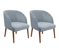 Hueborne Lot De 4 Housses De Chaise en Velours À Dossier Incurvé, Housses D'appoint Modernes for Fauteuils À Oreilles, Protection for Meubles De Bureau, Cuisine Et Salon(Baby Blue,2)