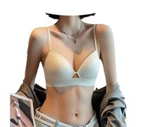 Hueborne Soutien-gorge Anti-affaissement For Femme, Micro-griffé, Sans Armatures, Bonnet 3/4 Invisible, Bretelles Fixes Et Design Fin Et Respirant For L'été.(Champagne,XL38/85ABC)