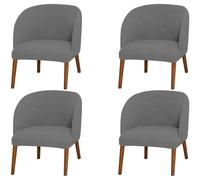 Hueborne Un Ensemble de 6 Housses de Chaise Extensibles, en Tissu texturé Jacquard, avec Bande élastique antidérapante.(Light Gray,4pcs)