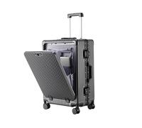 Hueborne Valise À roulettes À Ouverture Frontale - Cadre en Aluminium, Serrure À Combinaison TSA, ABS Et PC Légers, 20/24/27 Pouces for Les Voyages D'agrément(Darkgray,24inch)