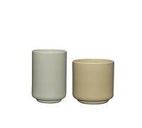 Hübsch Deux Potte Set de 2 Vert Clair/ Sable