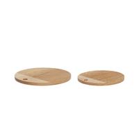 Hübsch Monarch Lot de 2 planches à découper rondes en bois naturel