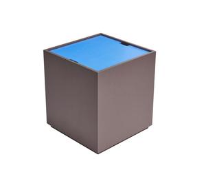 Hübsch Vault Table d'appoint/Boîte de Rangement Brun/ Bleu