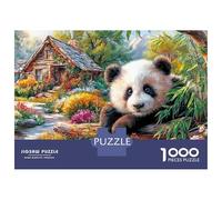 Hübscher Panda 1000 Stück Dicke Karton Furige Tiere Jigsaw Puzzle Für Erwachsene Dekompression Spaß Gegenwart Aktivität Zuhause Schöne Dekoration Beste Geschenk 70x50cm/1000pcs