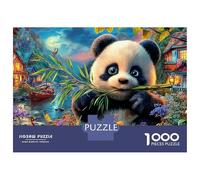 Hübscher Panda 1000 Stück Robuste Karton Jigsaw Puzzle Set Für Erwachsene Kinder 12+, Furige Tiere, Spaß Gegenwart Aktivität Wanddekoration Geist Entspannung 52x38cm/1000pcs