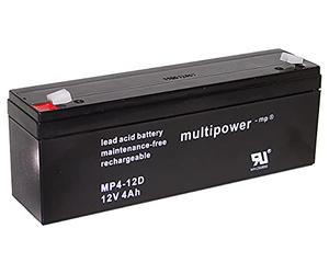 Hückmann Multipower 111456 Batterie au Plomb MP4-12D Noir