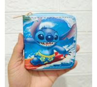 Hued-Disney Anime Lilo & Stitch Dessin Animé Porte-Monnaie Joli Portefeuille Dessin Animé Pu Fille Garçon Carte Gchildren Pochette Cadeaux D'anniversaire Pour Enfants-Stitch Blue White