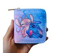 Hued-Disney Anime Lilo & Stitch Dessin Animé Porte-Monnaie Joli Portefeuille Dessin Animé Pu Fille Garçon Carte Gchildren Pochette Cadeaux D'anniversaire Pour Enfants-Stitch Blue