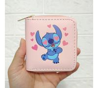 Hued-Disney Anime Lilo & Stitch Dessin Animé Porte-Monnaie Joli Portefeuille Dessin Animé Pu Fille Garçon Carte Gchildren Pochette Cadeaux D'anniversaire Pour Enfants-Stitch All Pink
