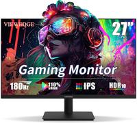 HUED-Ecran Pc Gamer 27 Pouces Fhd 180Hz(Compatible Avec 144Hz/165Hz) 110% Srgb,1080P Hdr 10 Va 1Ms,Anti-Lumière Bleue,Hdmi/Dp,Freesync Montable Moniteur Ordinateur Gaming Pc Ecran 27 Pouces