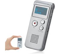 HUEE-Enregistreur Vocal Numérique Portable 16 Go - Enregistreur Audio - Enregistreur Sonore - Dictaphone Lcd - Lecteur Mp3 - Dictaphone - Argenté