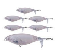 Huehkir Appâts Non Peints, leurres vides - 6X Crankbaits artificiels rotatifs Multi-articulations avec Yeux,Corps de leurre, équipement de pêche pour Les Barres de Truite dorée