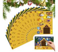 Huehkir Autocollants Crèche pour,Ensemble d'Autocollants de la Scène de la Nativité Jésus pour les Fêtes - 12 Décalcomanies pour Décorations de Noël et Activités Manuelles Création de Cartes