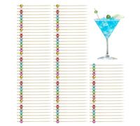 Huehkir -dents apéritif cocktail | 100 pièces bâtonnets dessert,Piques à cocktail,pour Buffet Fête Gâteau Sandwich BBQ Planche charcuterie Intérieur Extérieur