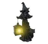 Huehkir Figurines Halloween,Statuette Halloween Sorcière à la Lanterne | Décoration de Table Bureau Cheminée Étagère Décorations Jardin Patio pour Intérieur et Extérieur