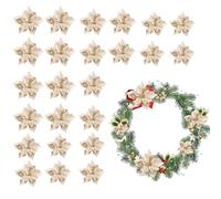Huehkir Fleurs Artificielles pour Extérieur - Décoration de Sapin de Noël avec Fleurs Fausses - Guirlande et Couronne pour Foyer Fêtes Saisonnières Maison