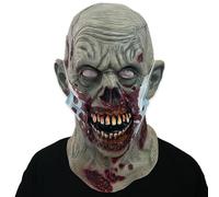 Huehkir Masque Zombie Effrayant,Déguisement de Zombie avec Masque en Latex pour Halloween | Accessoire Festif De Cosplay Tête Réaliste Pour Mascarade Théâtre Scénique Carnaval
