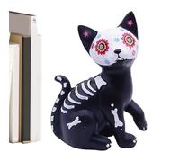 Huehkir Statuette Halloween | Statue Décorative de Fête | Figurine Artisanale Squelette Chien Chat pour Vitrine Table de Nuit Commode Table Toilette